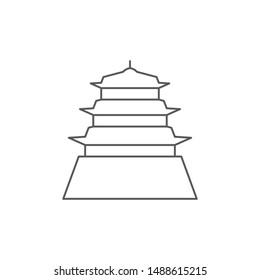 Asian pagoda vector icon symbol architecture isolated on white background