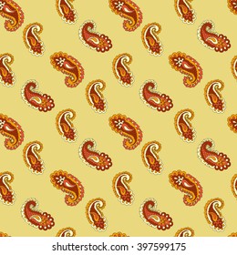 Asian Paisley Seamless Pattern.