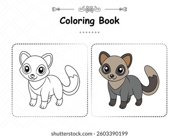 Asian Palm Civet Fun Coloring Page Design