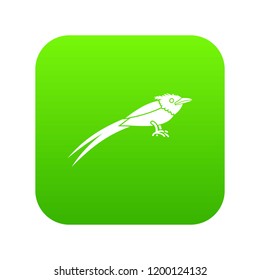 Asian paradise flycatcher icon digital green for any design isolated on white vector illustration