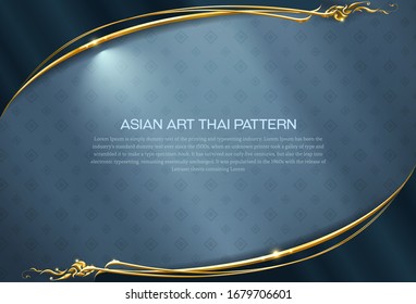 Asian pattern background Thai art  frame border vector illustration