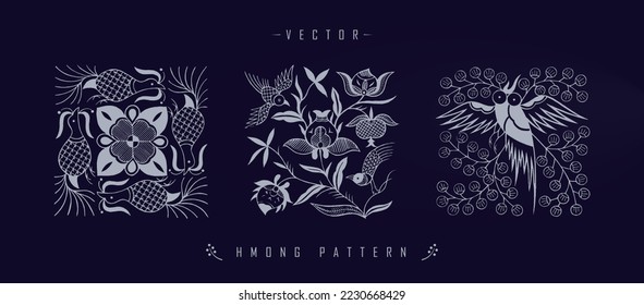 Asian pattern Chinese traditional art pattern Miao costume texture