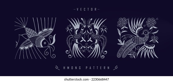 Asian pattern Chinese traditional art pattern Miao costume texture