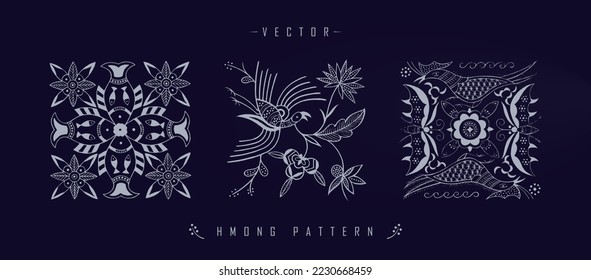 Asian pattern Chinese traditional art pattern Miao costume texture