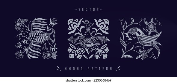 Asian pattern Chinese traditional art pattern Miao costume texture