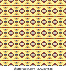 Asian pattern with symbols yellow and red