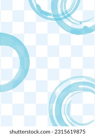 Asian Pattern with Watercolor Circles - Vector Background Material