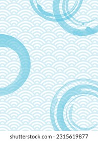 Patrón asiático con círculos de acuarela - Material de fondo del vector