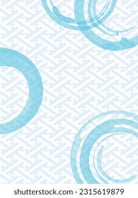 Asian Pattern with Watercolor Circles - Vector Background Material