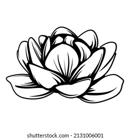 Asian peony. Asian lotus element vector. Eastern culture symbol.