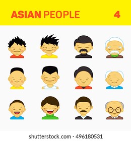 ASIAN PEOPLE illustration of MAN for USER PROFILE ICON PICS