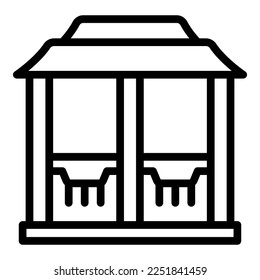 Asian pergola icon outline vector. House pavilion. Park wood