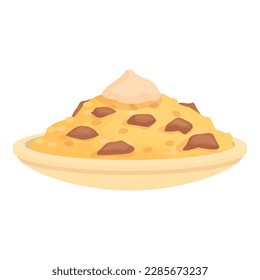 Asian pilaf icon cartoon vector. Rice food. Indian plate