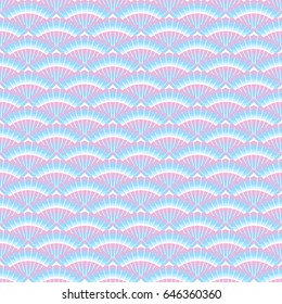 Asian pink gradient seamless pattern with scallop. Abstract background for textile, paper wrapper, print for fabric. Vector illustration