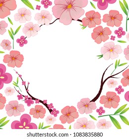 Asian Pink Japanese Sakura Template illustration