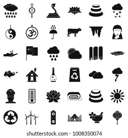 Asian place icons set. Simple set of 36 asian place vector icons for web isolated on white background