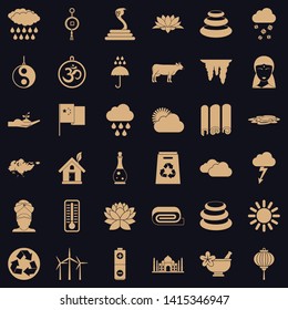 Asian place icons set. Simple set of 36 asian place vector icons for web for any design