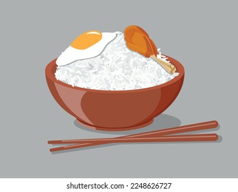 Asian plan rice bowl with egg