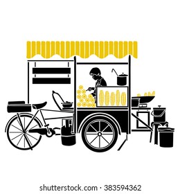 Asian popular way of eating and drinking outdoors. Use this picture for invitation, announcement, poster, flyer, catering, web, leaflet, banner, template.