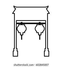 asian portal culture icon vector illustration design