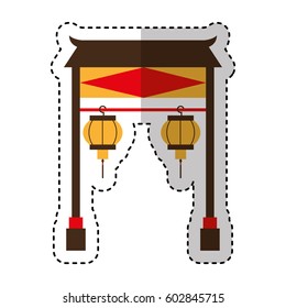 asian portal culture icon vector illustration design