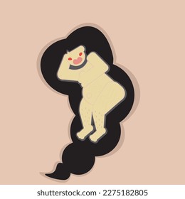 Asian pregnant woman, vector graphics, pregnancy. Logo , clipart.