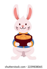 asian rabbit with treasure character