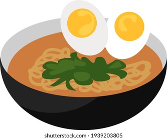 Asian ramen, illustration, vector on a white background