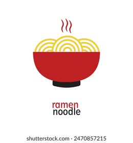 Asian Ramen noodle icon logo. Traditional dish from asia. Japanese noodles