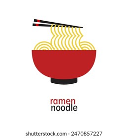 Asian Ramen noodle icon logo. Traditional dish from asia. Japanese noodles