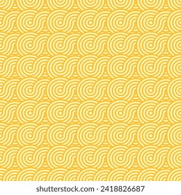 Asian ramen noodle pasta seamless pattern background, vector spiral curve macaroni. Asian Japanese food or Chinese cuisine menu cover and lunar New Year background of ramen noodle round pattern