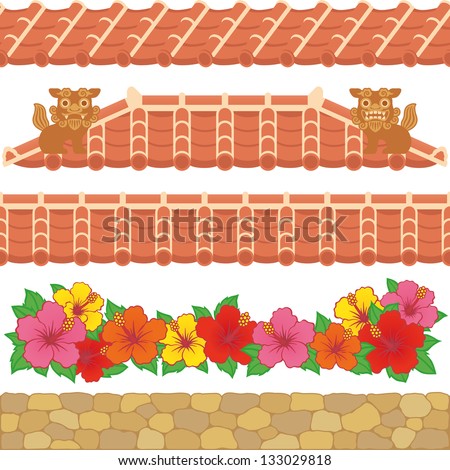 Asian red tiles.