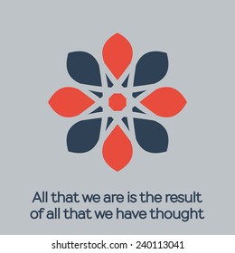 Asian religious circular ornament. Vector flat mandala design