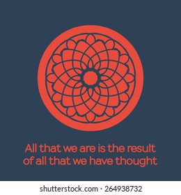 Asian religious circular ornament. Vector flat mandala design