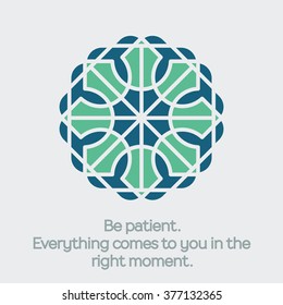 Asian religious circular ornament. Vector flat mandala design