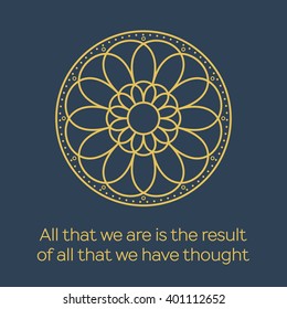 Asian religious circular ornament. Vector flat mandala design