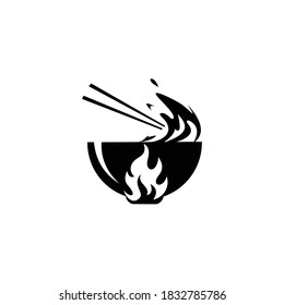 asian restaurant logo design inspiration . chopstick bowl logo design template. isolated on white, vector illustration.