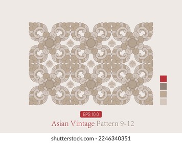 Asian retro symmetrical hand drawn traditional floral ornament vector illustration. Oriental luxury Year of the Rabbit high-quality design materials and decorations.