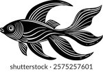 Asian ribbon fish on white background  vector art illustration