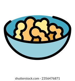 Asian salad icon outline vector. Temple city. Tibet travel color flat