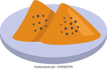 Asian samsa, illustration, vector on a white background
