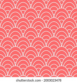 Asian seamless pattern with circles. Oriental background. Doodle ornament for textile. Invitation element. Vector illustration