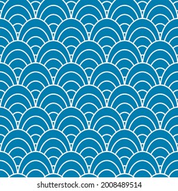 Asian seamless pattern with circles. Oriental background. Doodle ornament for textile. Invitation element. Vector illustration