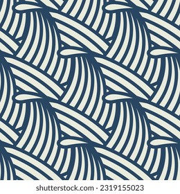 Asian seamless pattern design, Traditional pattern, Wave pattern, Japanese, Blue seamless, hand drawn pattern