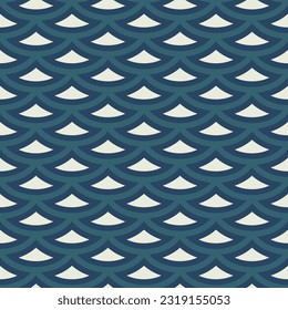 Asian seamless pattern design, Traditional pattern, Wave pattern, Japanese pattern, Blue seamless,