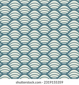 Asian seamless pattern design, Traditional pattern, Wave pattern, Japanese pattern, Blue seamless, scales, squama