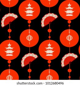 Asian seamless pattern. Traditional japanese and Chinese style. 