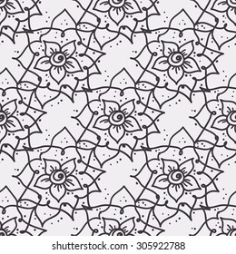 Asian seamless pattern. Vector ornamental flower seamless pattern.