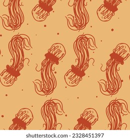 Asian Seamless pattern, Wave pattern, Whale pattern, Water, Sea, Ocean, Traditional design, Textile