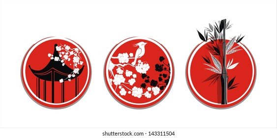 Asian signs - vector drawing